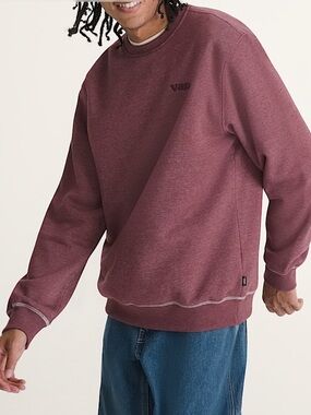 Vans Men's Crewneck Sweatshirt in Burgundy Large
